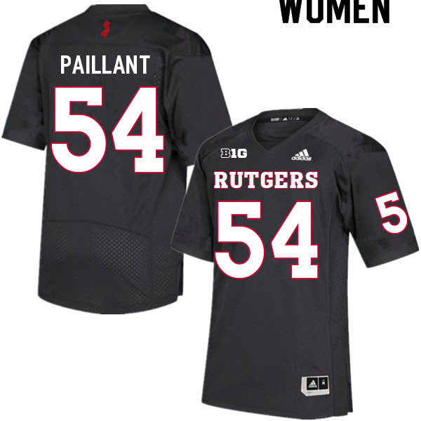Women #54 Cedrice Paillant Rutgers Scarlet Knights College Football Jerseys Sale-Black - Click Image to Close